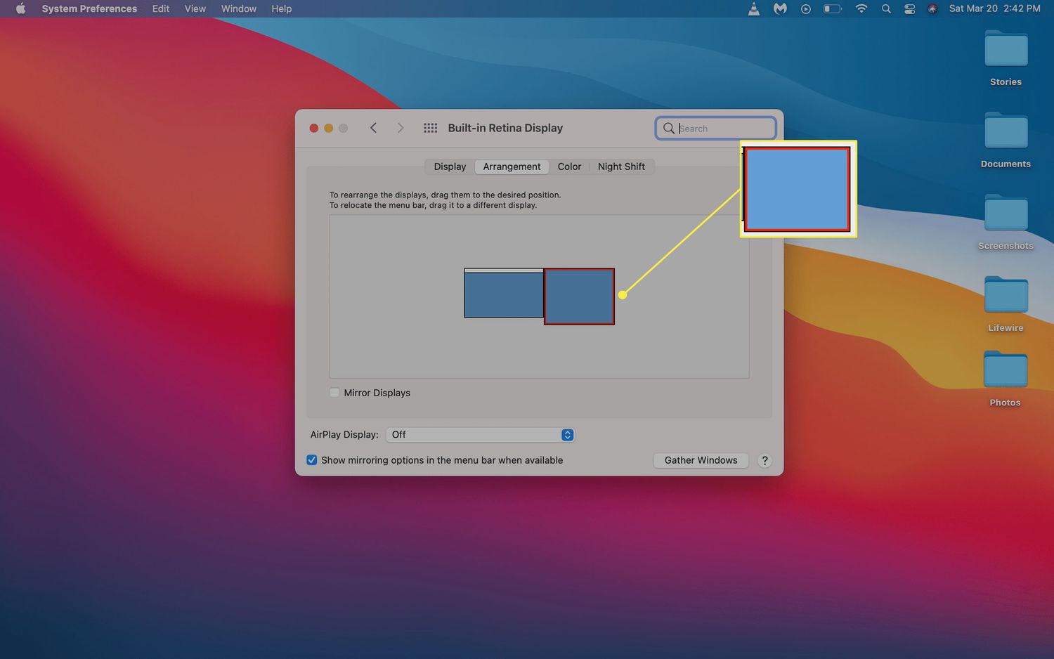Mac’s Dual Monitor Arrangement