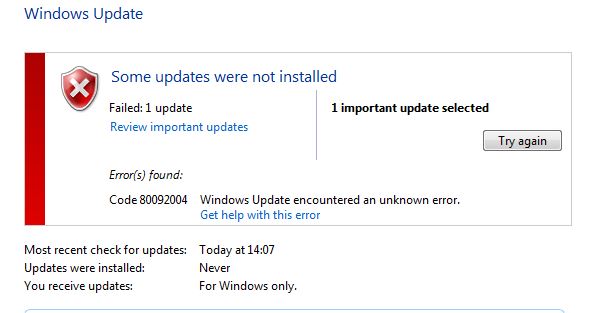 How to Fix Windows Update Error 80092004